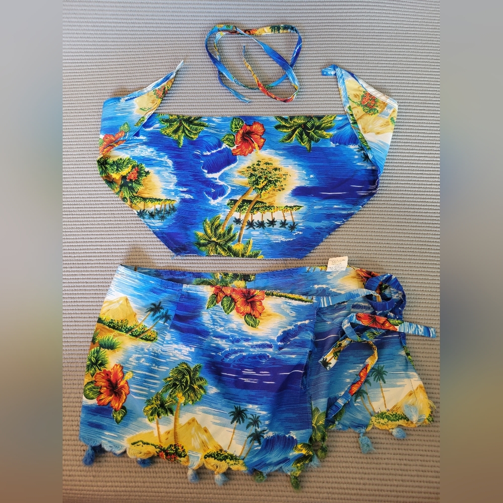 👶🏼 4/$10 OS One Size Baby Swim Wear Pool Cover Up Matching Set Tropical Tie On